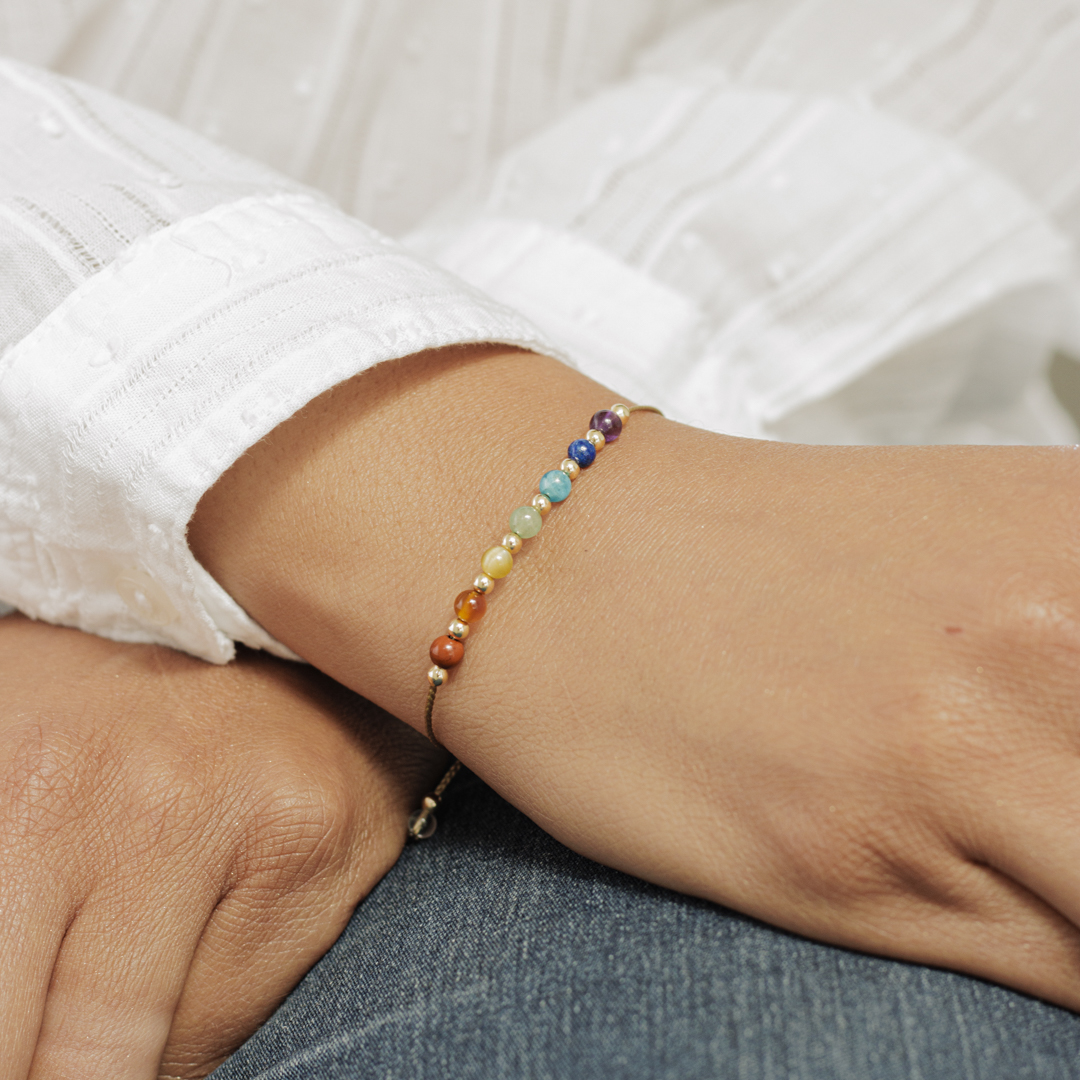 Bracelet 7 chakras goldfilled 3