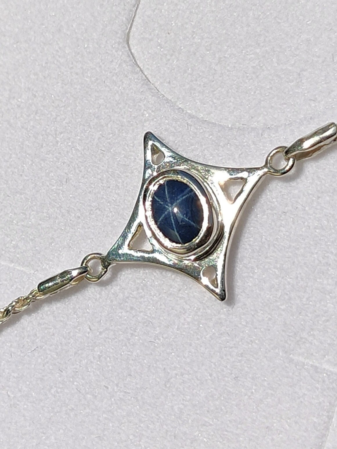 Bracelet saphir étoilé et argent