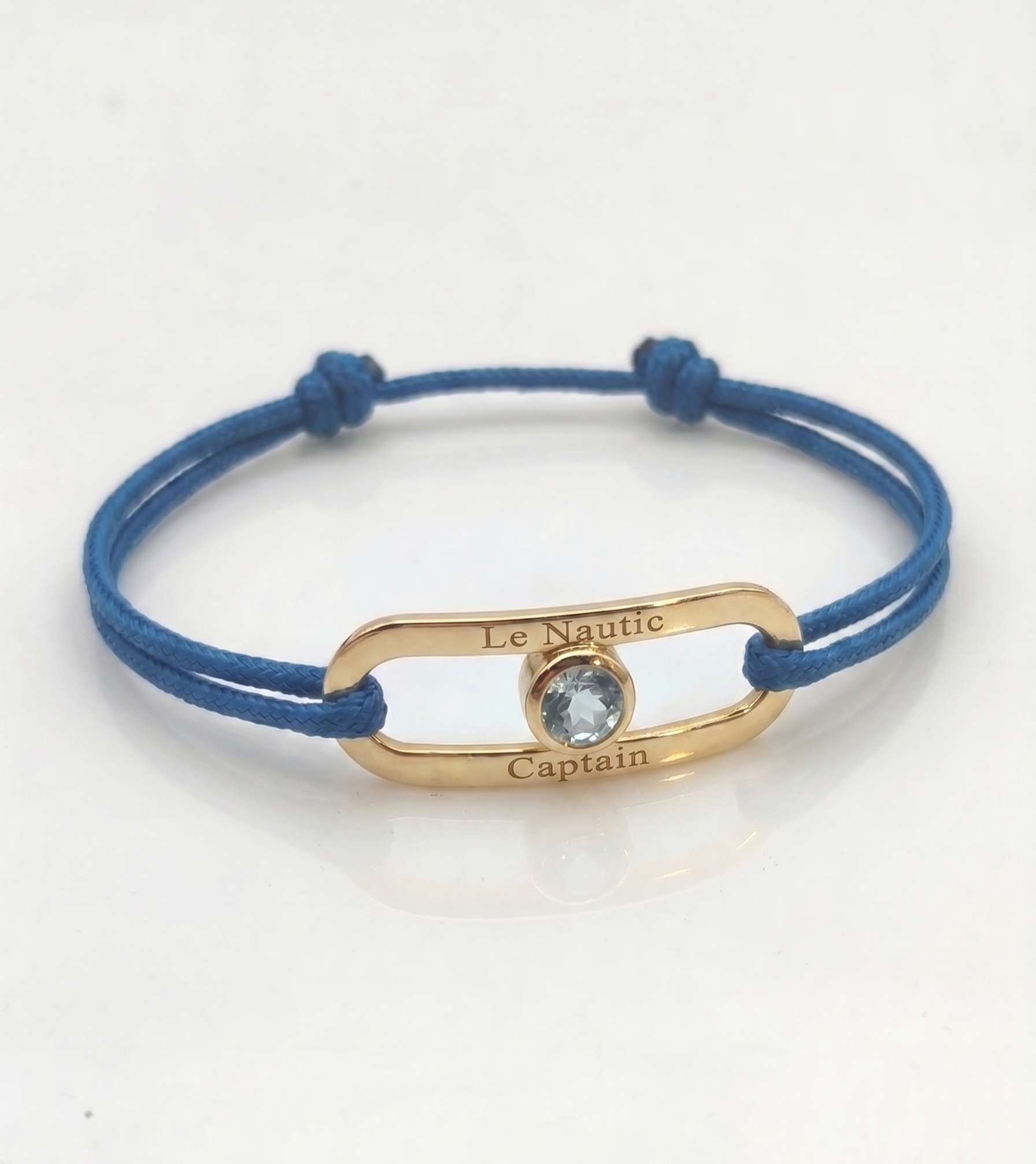 bracelet nautic argent aigue marine or 18 carats grave le nautic