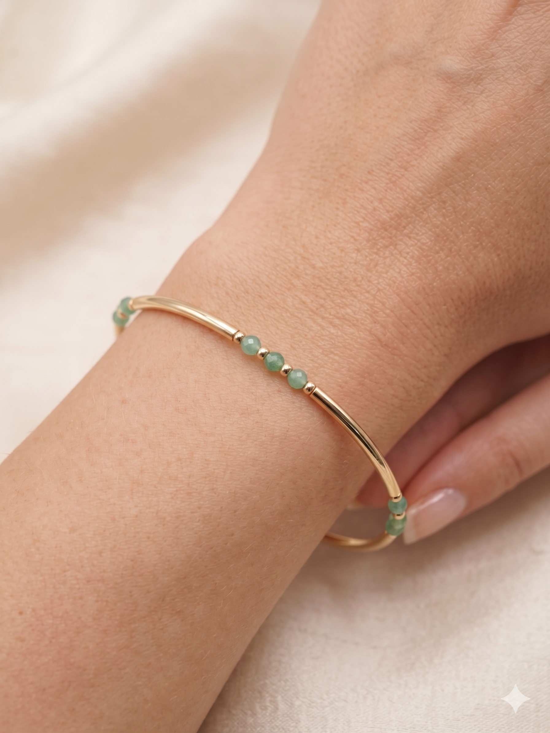 Bracelet Louxor en goldfilled et emeraudes naturelles