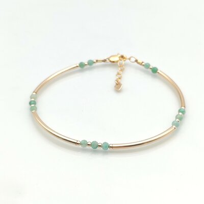 Bracelet jonc louxor en pierres precieuses, emeraude 2