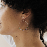 Créoles argent et tourmaline (2)
