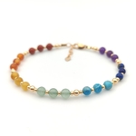 Bracelet Rainbow 7 chakras goldfilled