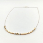 Collier fin Louxor en argent 925 et tubes goldfilled fabriqué à la main par Bijouterie JK à Valbonne
