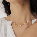 Collier fin Louxor en argent 925 et tubes goldfilled fabriqué à la main par Bijouterie JK à Valbonne porté