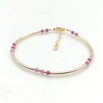 Bracelet jonc louxor en pierres precieuses, rubis 2