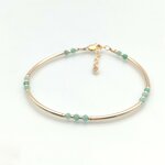 Bracelet jonc louxor en pierres precieuses, emeraude 2