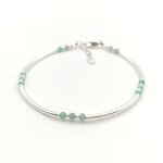 Bracelet jonc louxor en argent et emeraude