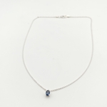 Collier saphir ovale serti 4 griffes en argent (2)