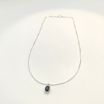 Collier pendentif saphir étoilé en argent 925