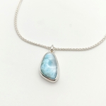 pendentif larimar république dominicaine en argent avec chaine épi argent (4)