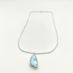 pendentif larimar république dominicaine en argent avec chaine épi argent