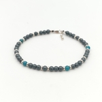 Bracelet stone free 4 mm hématite, apatite et argent