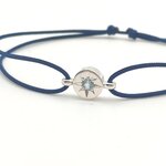Bracelet aigue marine serti rose des vents