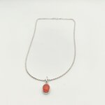 Collier cornaline serti clos en argent 925