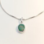 Collier turquoise de Kingman (Arizona) serti clos