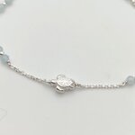 Détail du Motif Tortue en Argent et Perles Aigue-Marine