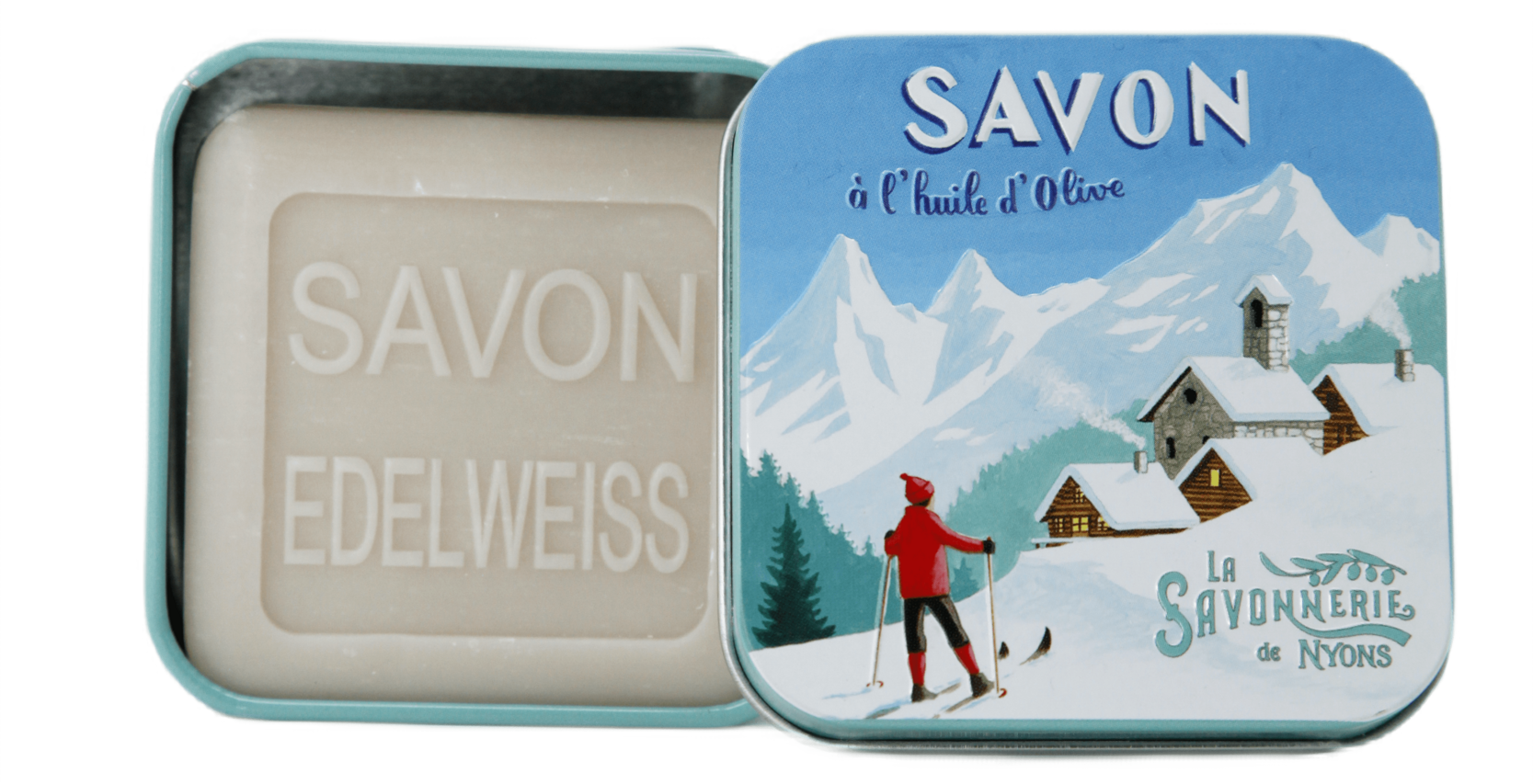 3.5oz Edelweiss Soap in ski touring Tin Box