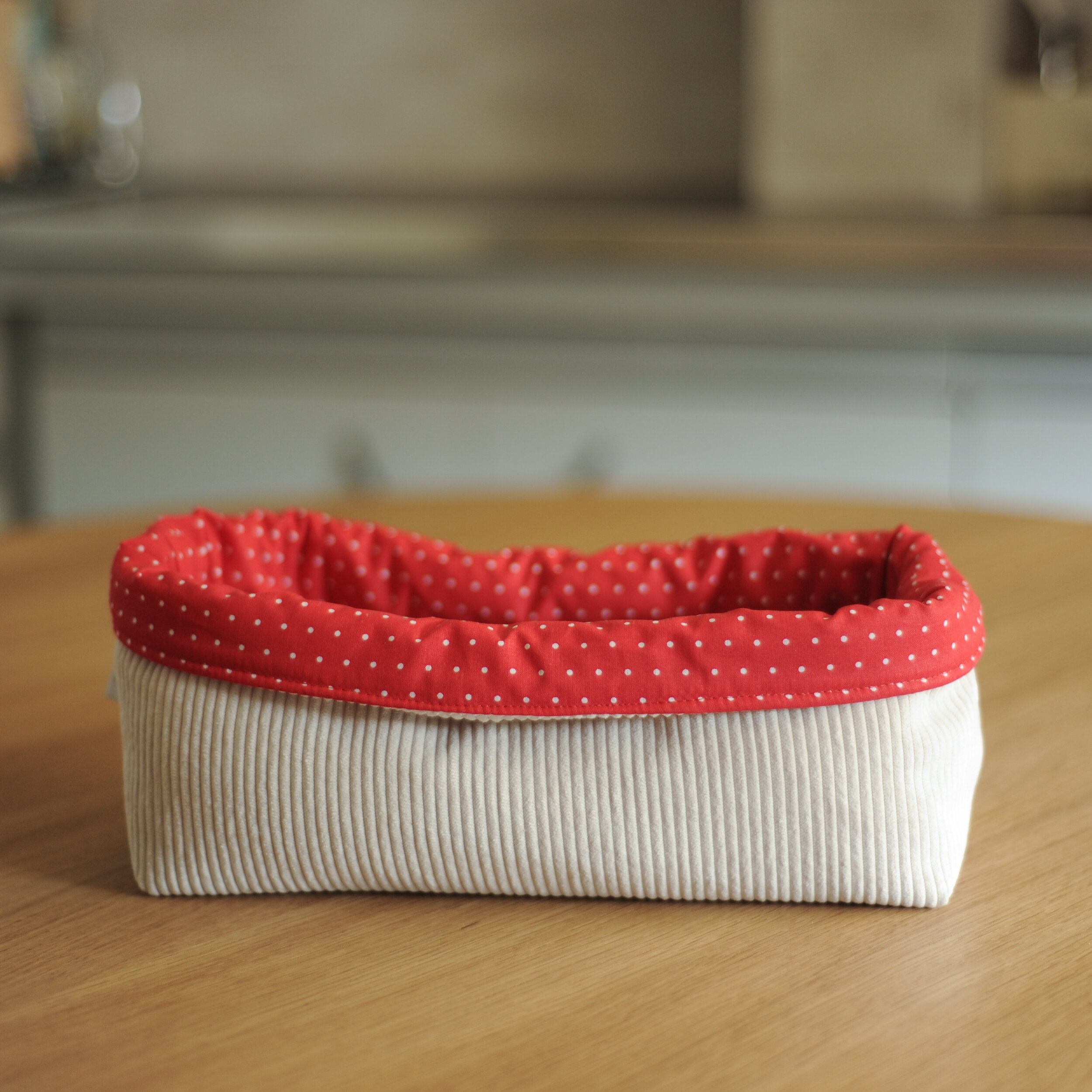 grande paniere de rangement velours blanc casse collection Chalet
