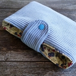 Housse livre de poche velours bleu clair liberty bleu