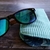 Etui à lunettes velours vert d'eau vert feuillages