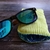 Etui à lunettes velours vert anis vert feuillages