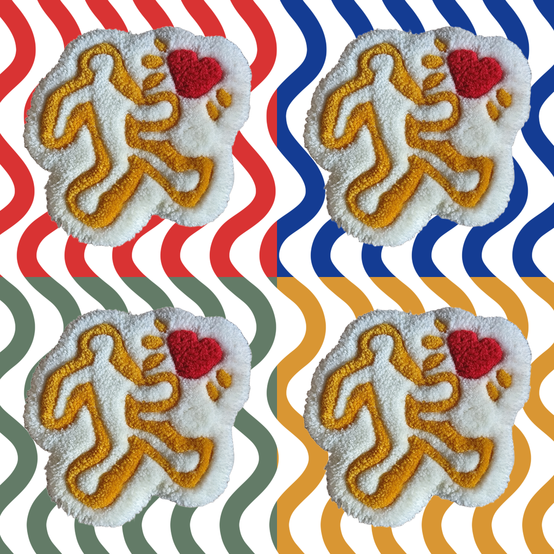 Shiny love jaune fond vague 4 couleurs blanc