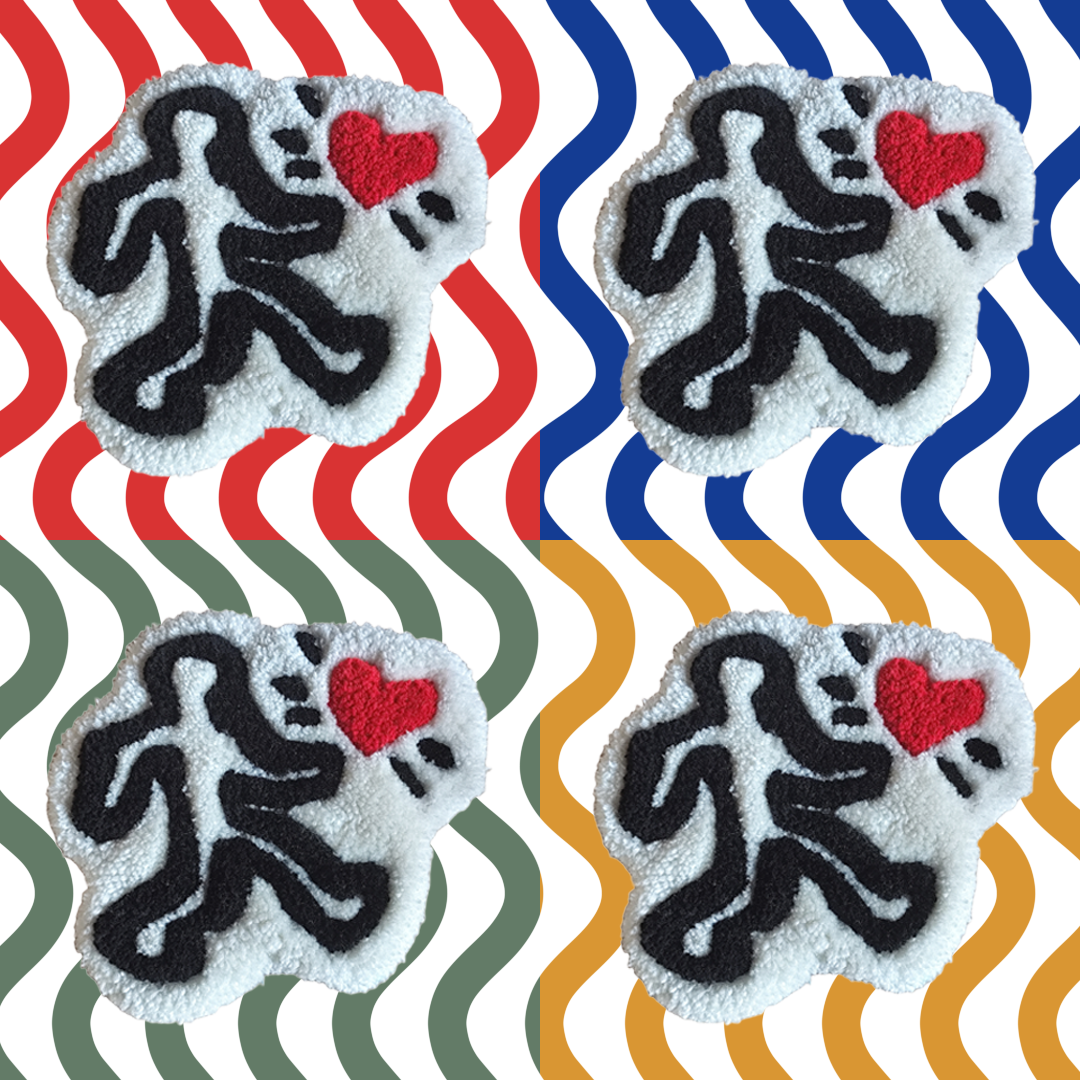 Shiny love noir fond vague 4 couleurs blanc
