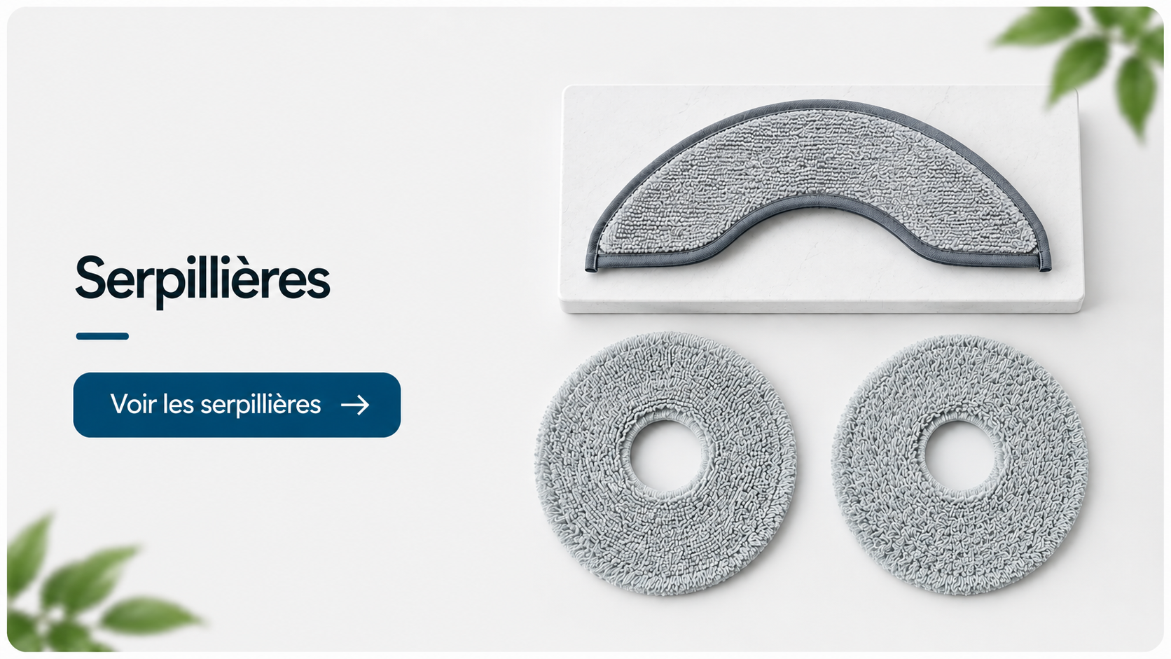 Serpillières microfibres lavables de rechange pour robot aspirateur - Kleni