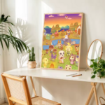affiche animalcrossing illustration artmural deco interieur maison