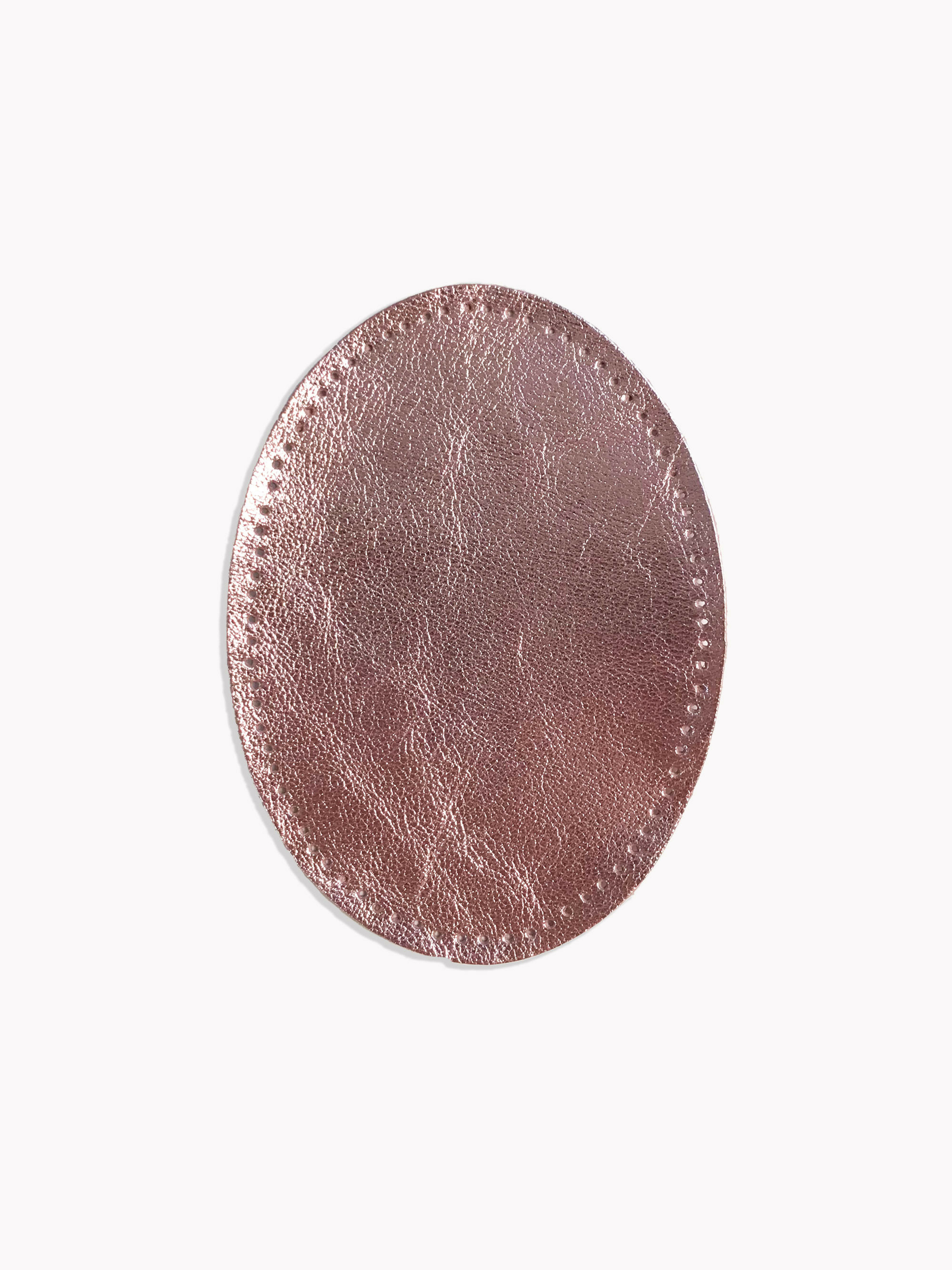 Coudière ovale métallisé rose pâle paire