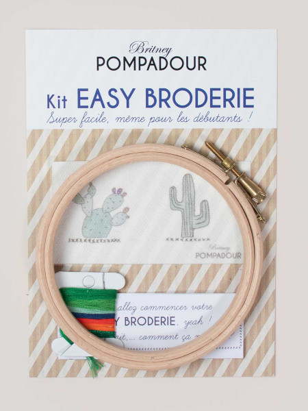 Kit de broderie cactus – kit complet avec cercle à broder