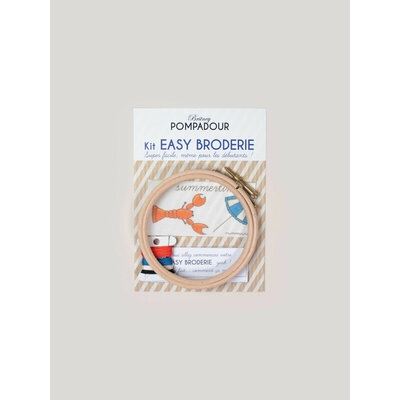 Kit de broderie homard Summertime – kit complet avec cercle à broder