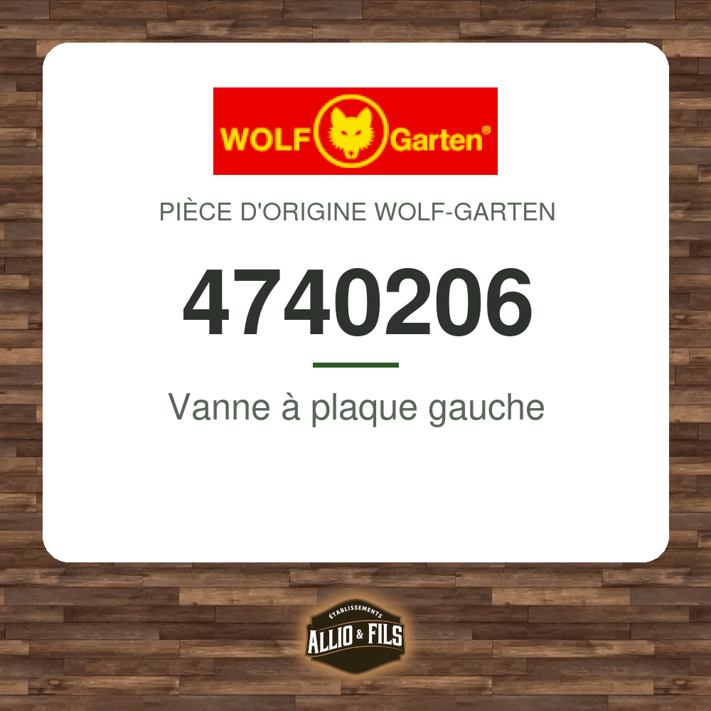 Vanne à plaque gauche - Wolf-Garten 4740206
