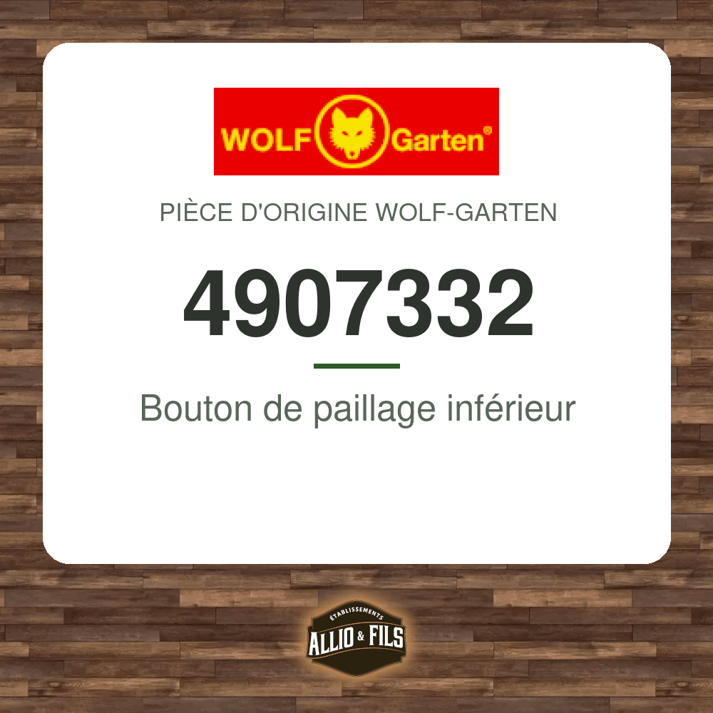 Bouton de paillage inférieur - Wolf-Garten 4907332