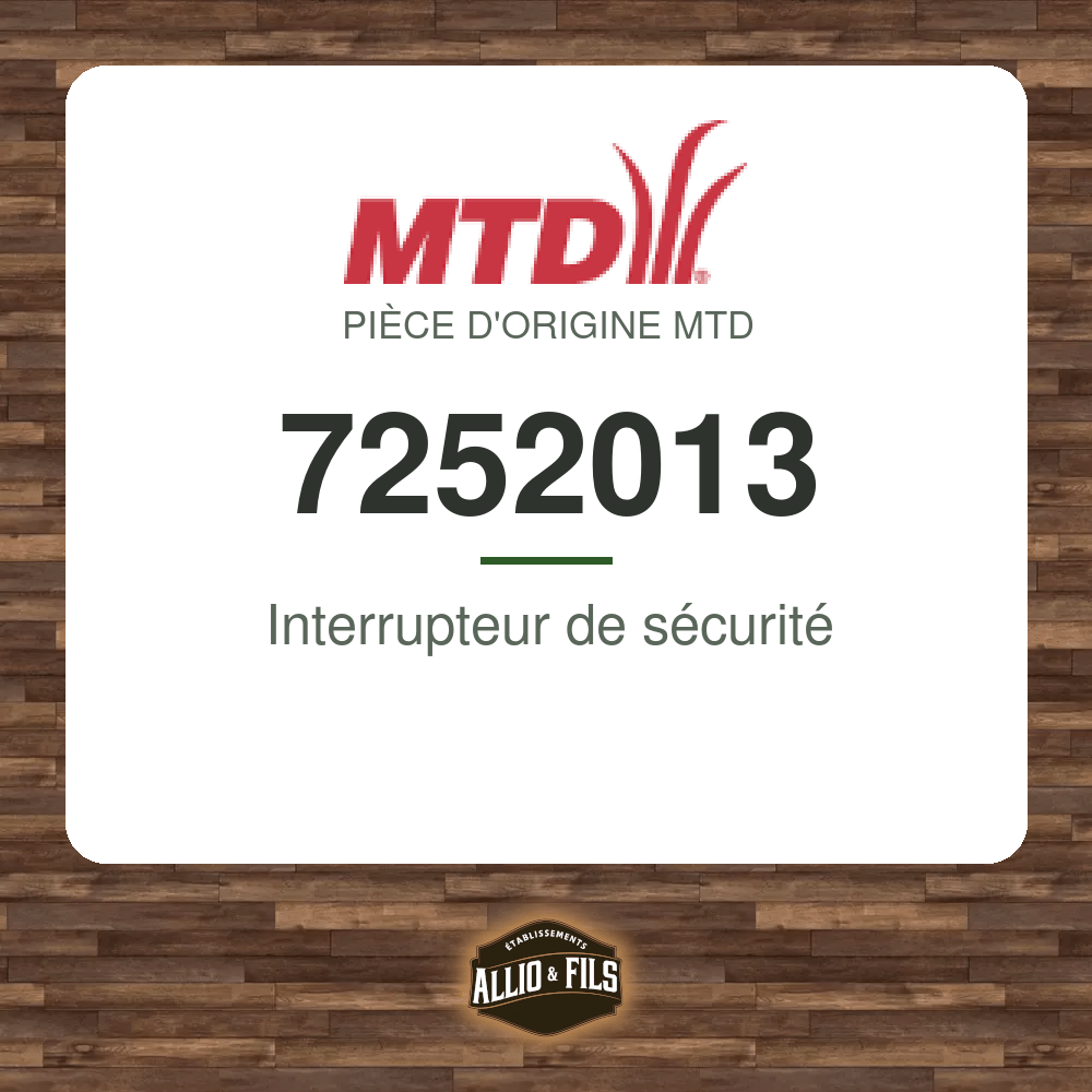 Interrupteur de sécurité - MTD 7252013