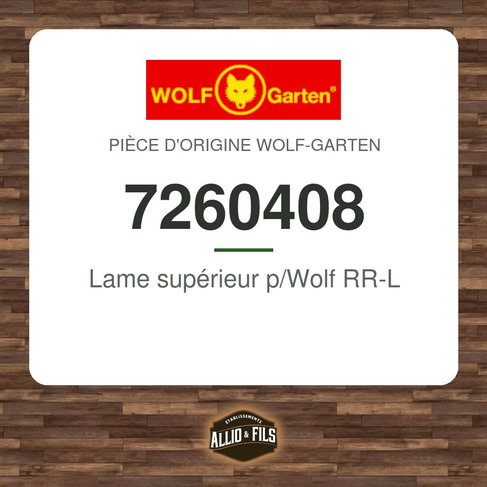 Lame supérieur p/Wolf RR-L - Wolf-Garten 7260408