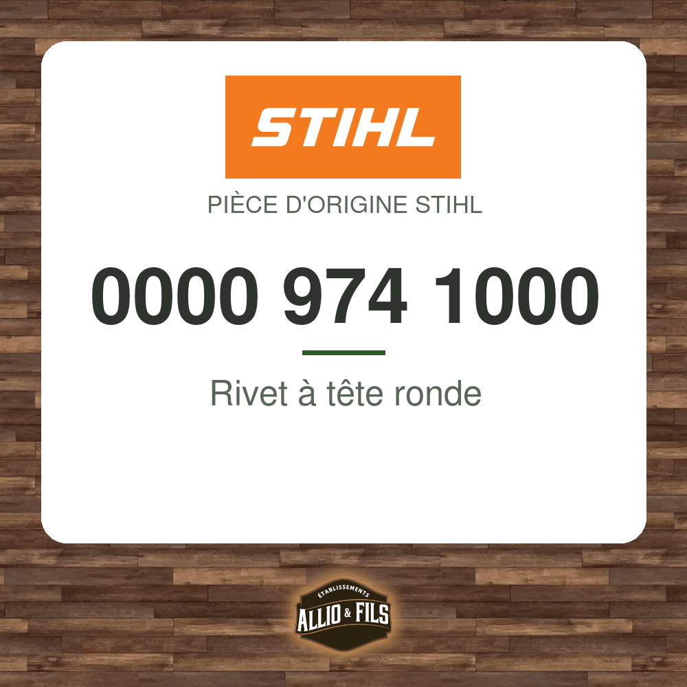 Rivet à tête ronde - Stihl 0000 974 1000