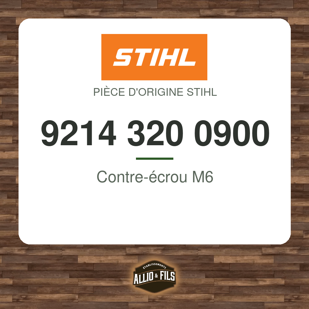 Contre-écrou M6 - Stihl 9214 320 0900