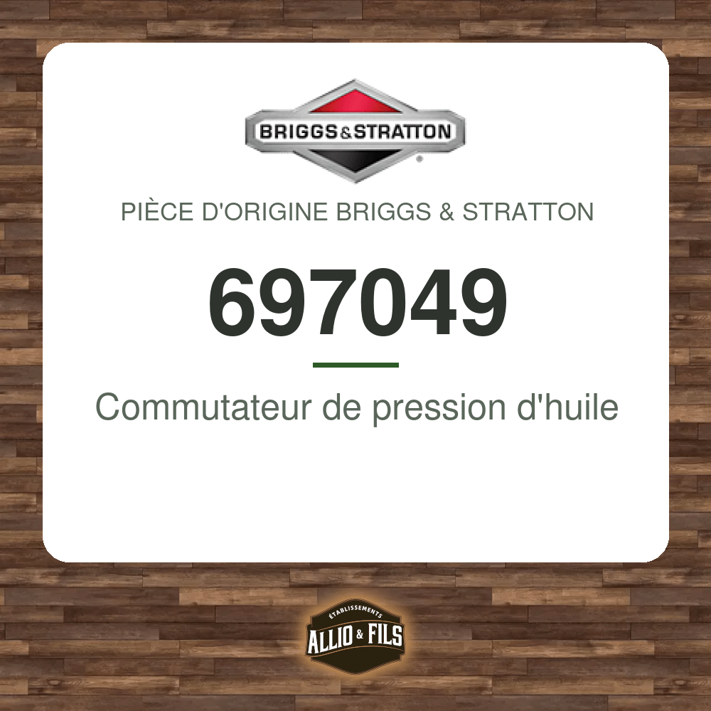 Commutateur de pression d'huile - Briggs & Stratton 697049