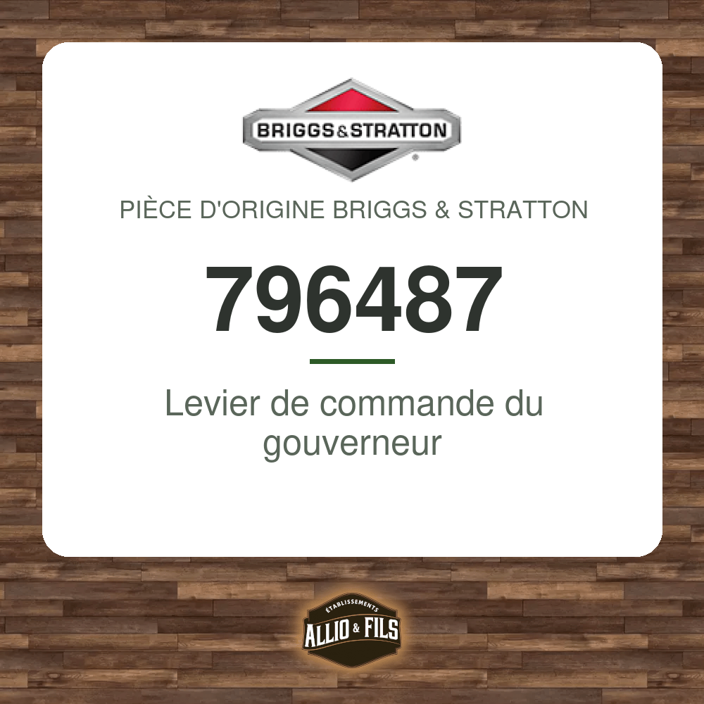 Levier de commande du gouverneur - Briggs & Stratton 796487