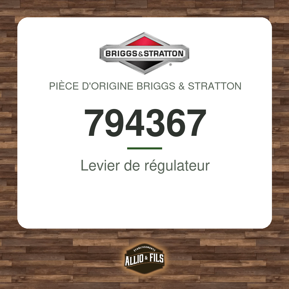 Levier de régulateur - Briggs & Stratton 794367