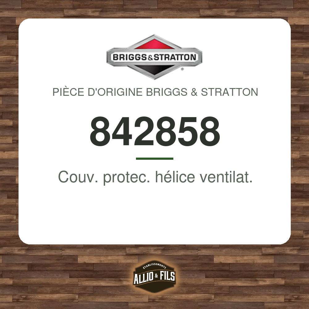 Couv. protec. hélice ventilat. - Briggs & Stratton 842858