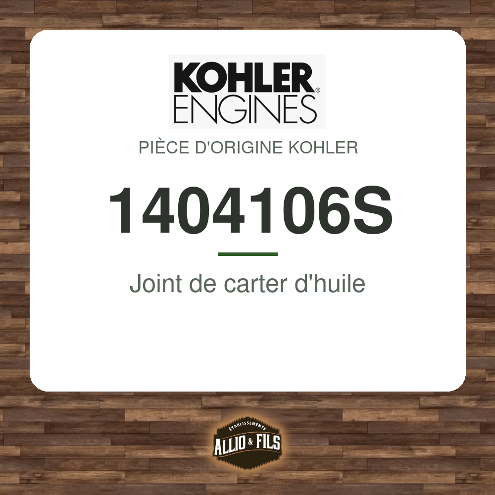 Joint de carter d'huile - Kohler 1404106S