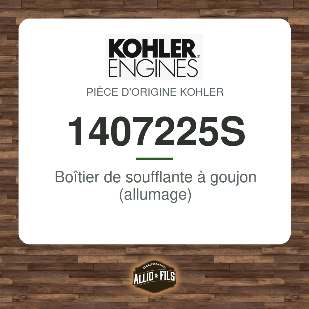 Boîtier de soufflante à goujon (allumage) - Kohler 1407225S