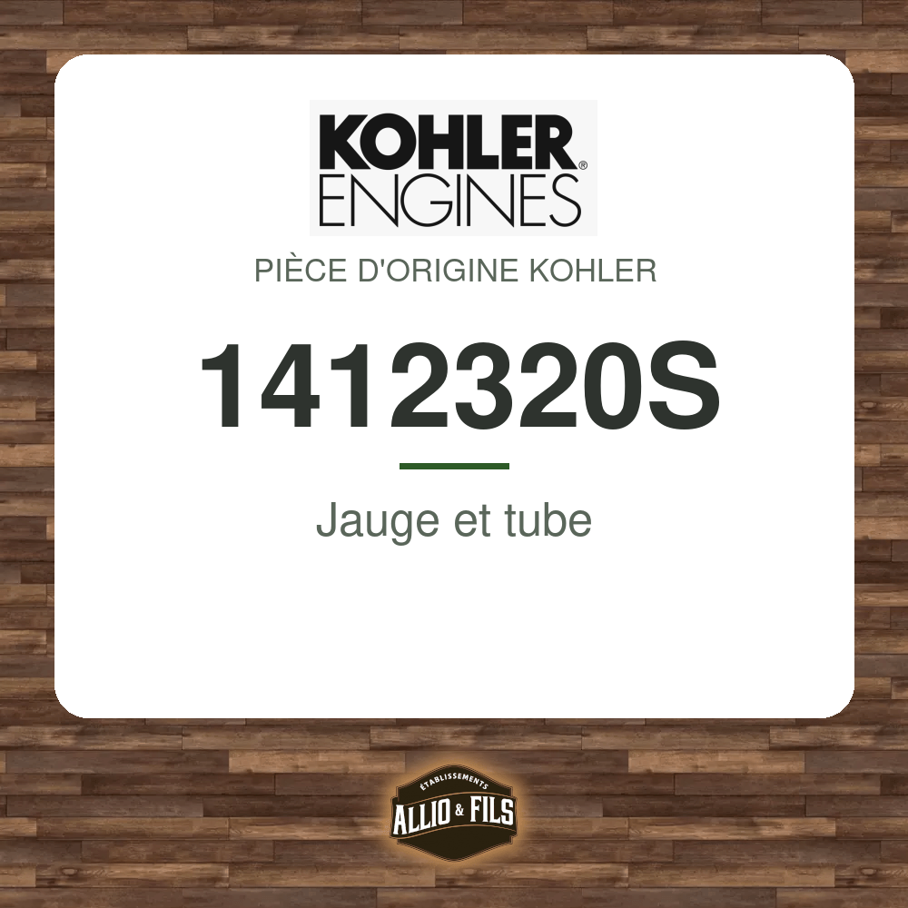 Jauge et tube - Kohler 1412320S