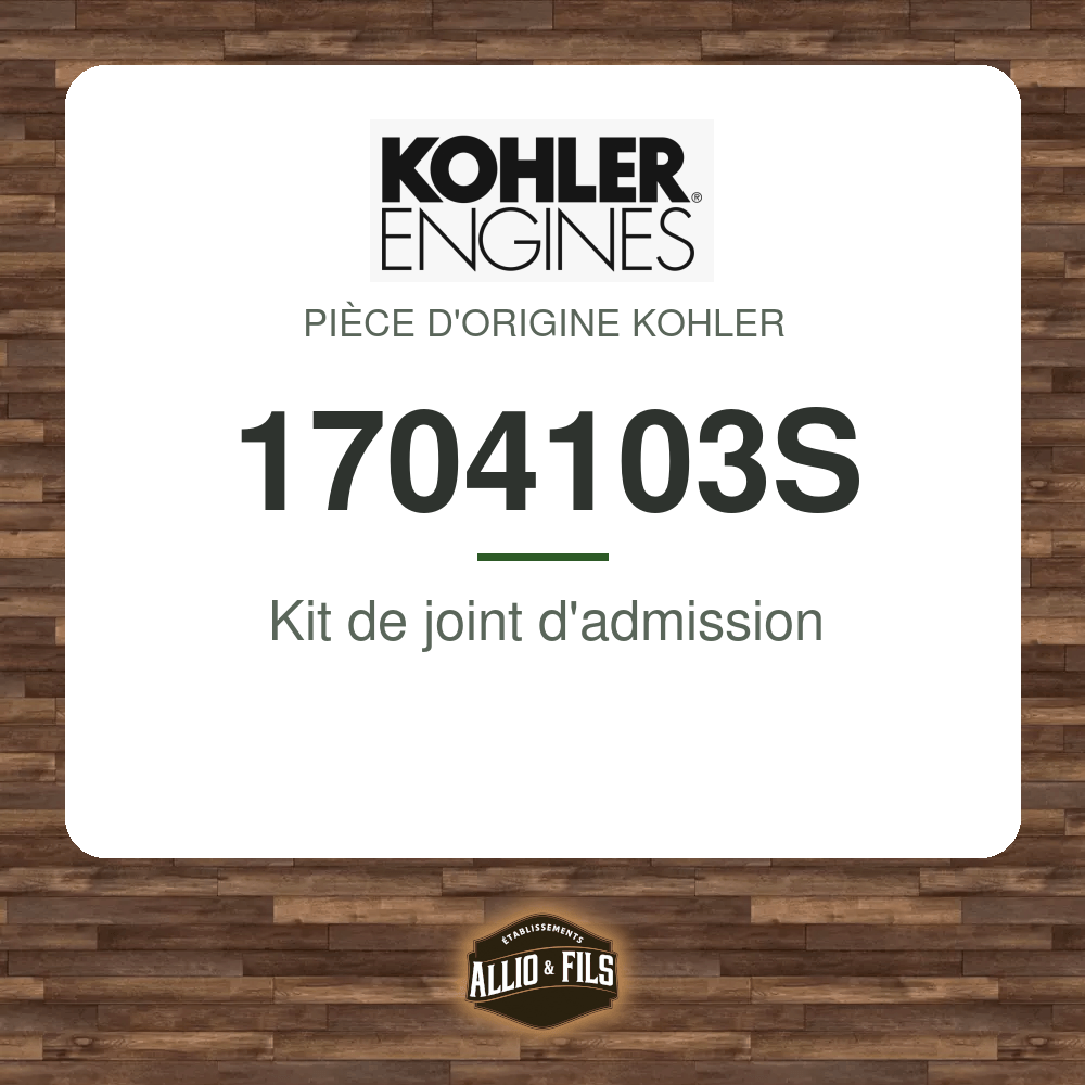 Kit de joint d'admission - Kohler 1704103S