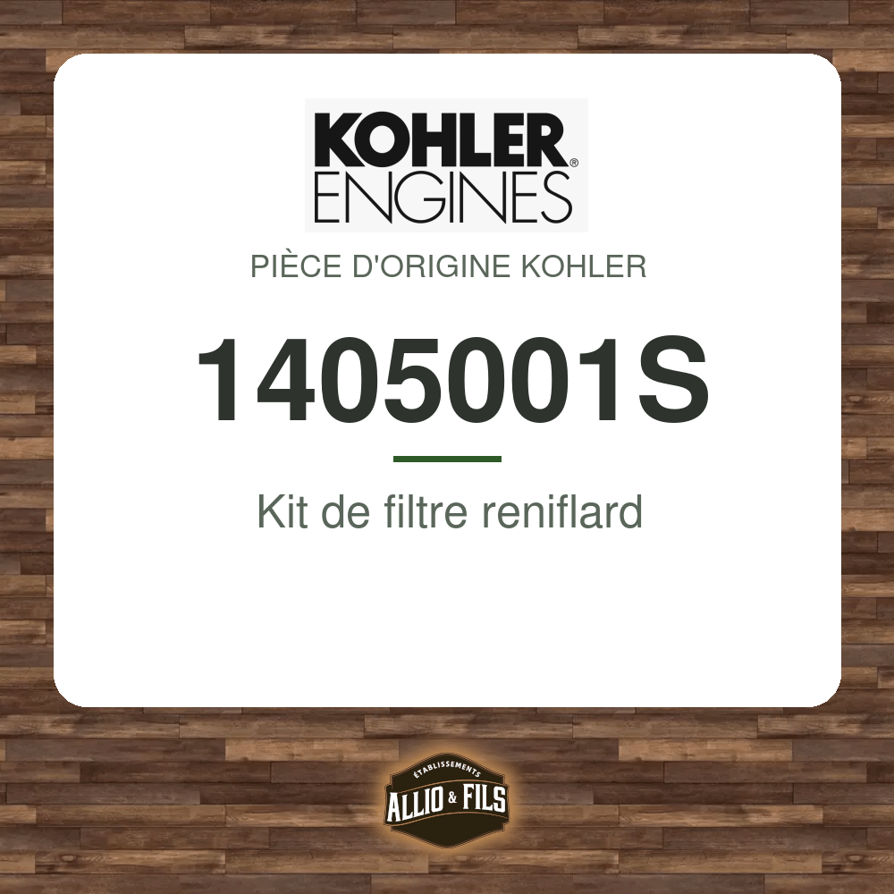 Kit de filtre reniflard - Kohler 1405001S