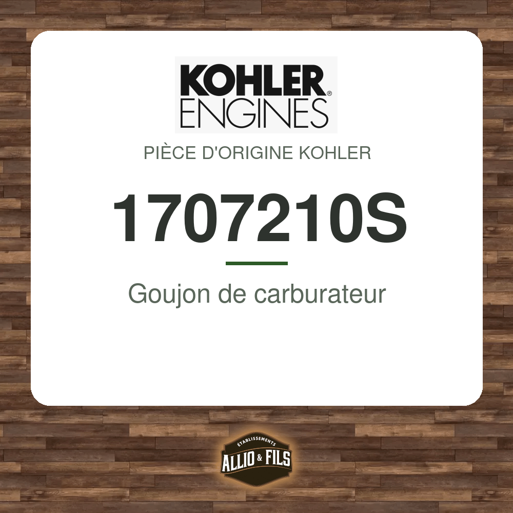 Goujon de carburateur - Kohler 1707210S