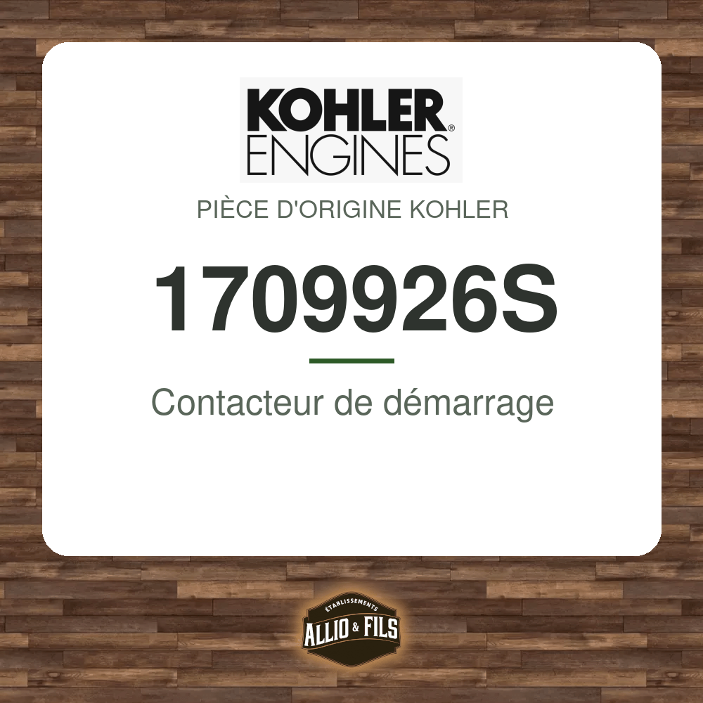 Contacteur de démarrage - Kohler 1709926S